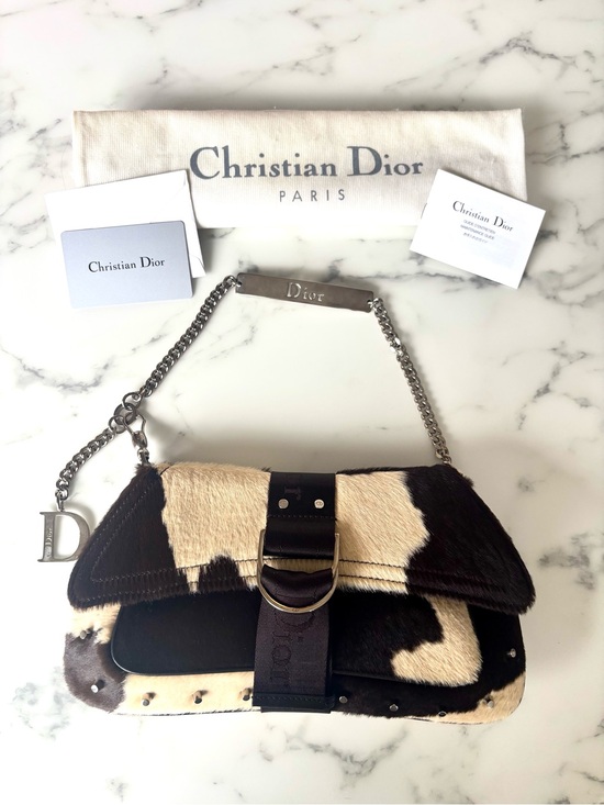 Dior Handbags - Rare Christian Dior Fur Shoulder Bag Vintage Luxury Collector Bag